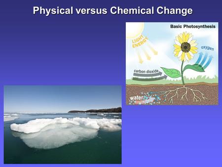 Physical versus Chemical Change. Physical Properties.