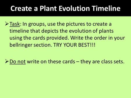 Create a Plant Evolution Timeline