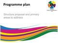 Programme plan Structure proposal and primary areas to address.