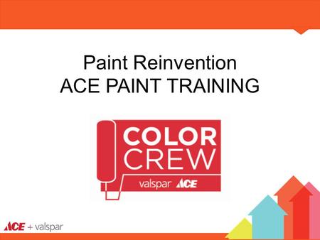 Paint Reinvention ACE PAINT TRAINING. WELCOME! Ace Vision Paint 101 S.A.L.E.S. Process Product Portfolio Selling Color & New Décor.