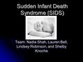 Sudden Infant Death Syndrome (SIDS) Team: Nadia Shah, Lauren Bell, Lindsey Robinson, and Shelby Knoche.