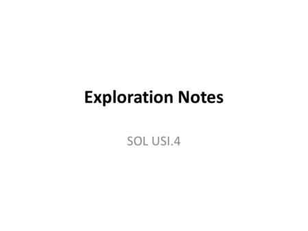 Exploration Notes SOL USI.4.