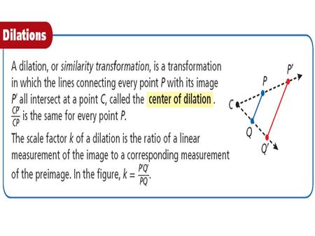 Check It Out! Example 1 a.b. Yes, the figures are similar and the image is not turned or flipped. No, the figures are not similar. Tell whether each transformation.