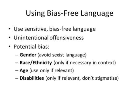 Using Bias-Free Language