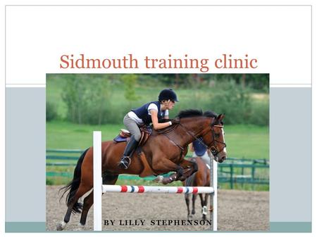 BY LILLY STEPHENSON Sidmouth training clinic. What is it? A horse riding instructing business, where instructors as well as myself are hired to teach.