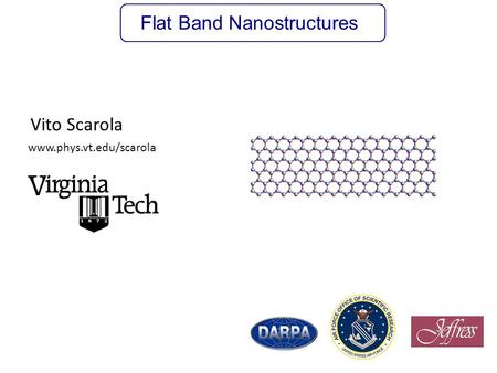 Flat Band Nanostructures Vito Scarola www.phys.vt.edu/scarola.