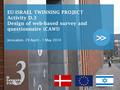 >> EU-ISRAEL TWINNING PROJECT Activity D.3 Design of web-based survey and questionnaire (CAWI) Jerusalem, 29 April – 1 May 2014.