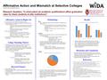 Affirmative Action and Mismatch at Selective Colleges Tameka Porter, Associate Researcher Research Question: To what extent do academic qualifications.