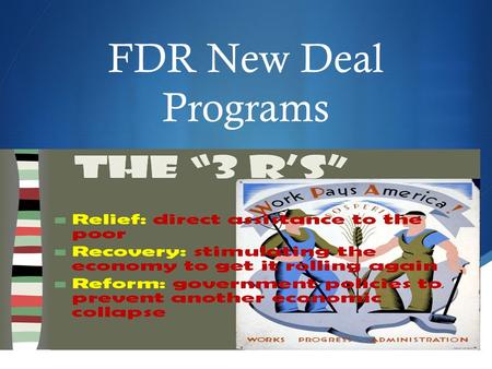  FDR New Deal Programs. National Labor Relations Act NLRA  NLRA banned unfair practices in the workplace. It helped workers to improve safety, work.