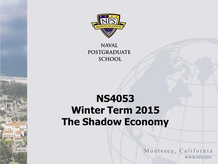 NS4053 Winter Term 2015 The Shadow Economy. Shadow Economy I IMF, Inclusive Growth, Institutions and the Underground Economy, 2012 Main points Large underground.