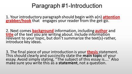 Paragraph #1-Introduction