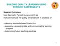 1 BUILDING QUALITY LEARNING USING PERIODIC ASSESSMENTS Session Outcomes: Use diagnostic Periodic Assessments as instructional tools for quality enhancement.