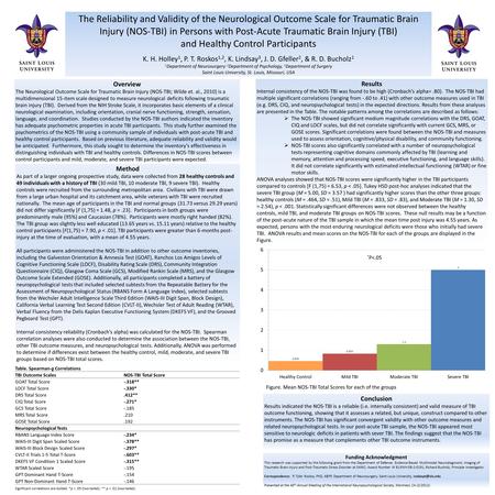 The Reliability and Validity of the Neurological Outcome Scale for Traumatic Brain Injury (NOS-TBI) in Persons with Post-Acute Traumatic Brain Injury (TBI)