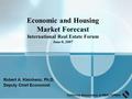 California Association of REALTORS  Robert A. Kleinhenz, Ph.D. Deputy Chief Economist California Association of REALTORS  Economic and Housing Market.