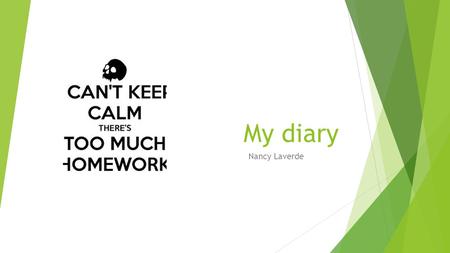 My diary Nancy Laverde. Day 1  Introduction This day was super, on Monday i always wake up at 4.00 but today i wake up at 8am, i am on vacation  Body.