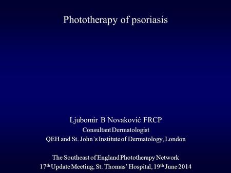 Phototherapy of psoriasis