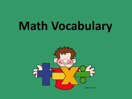 Math Vocabulary.