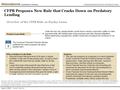 CFPB Proposes New Rule that Cracks Down on Predatory Lending CFPB PROPOSES NEW RULE ON PAYDAY LOANS June 2, 2016 | Hunter Hamrick Sources: The Hill, “Consumer.