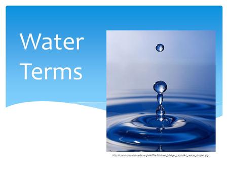 Water Terms