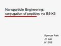 Nanoparticle Engineering: conjugation of peptides via E5-K5