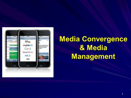 Media Convergence & Media Management 1. Media Convergence  Convergence  Nicholas Negroponte, Founder of MIT Media Lab Founder of MIT Media Lab  In.