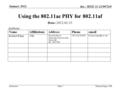 Submission doc.: IEEE 11-12/0072r0 January 2012 Richard Edgar, CSRSlide 1 Using the 802.11ac PHY for 802.11af Date: 2012-01-13 Authors: