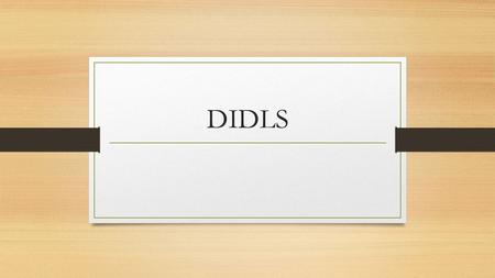 DIDLS. Let’s Refresh Those Memories Symbol: The use of an object, person, situation or word to represent something else, like an idea Theme: The underlying.