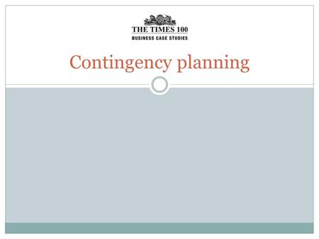 Contingency planning. Contingency planning is the process of preparing an organisation for unexpected or unwanted events.