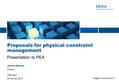 Proposals for physical constraint management Presentation to PEA James Mellsop Director Wellington 29 January 2013.