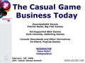 The Casual Game Business Today February, 18 th 2008 GDC: Casual Games Summit MODERATOR Dave Rohrl Independent Downloadable Games Patrick Wylie, Big Fish.