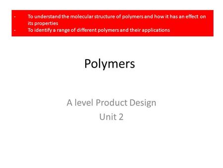 A level Product Design Unit 2