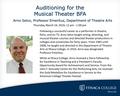 Auditioning for the Musical Theater BFA Arno Selco, Professor Emeritus, Department of Theatre Arts Following a successful career as a performer in theatre,