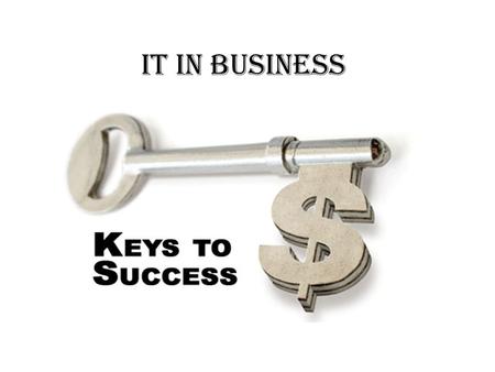 IT in business. In today’s highly competitive economic environment having the right IT in business is a critical element of success. All businesses deal.