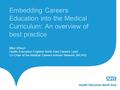 Embedding Careers Education into the Medical Curriculum: An overview of best practice Mike Wilson Health Education England North East Careers Lead Co-Chair.