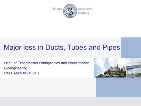 Major loss in Ducts, Tubes and Pipes