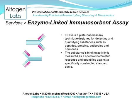 Telephone  512 433 6177  email  info@altogenlabs.com Provider of Global Contract Research Services Accelerating Preclinical Research, Drug Discovery.