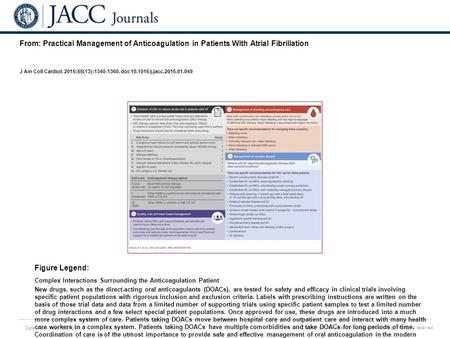 Date of download: 6/24/2016 Copyright © The American College of Cardiology. All rights reserved. From: Practical Management of Anticoagulation in Patients.