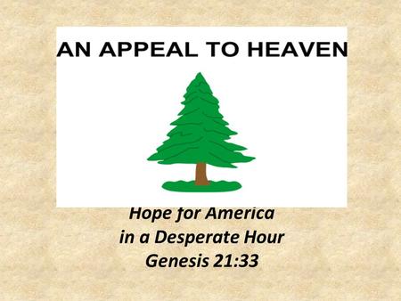 Hope for America in a Desperate Hour Genesis 21:33.