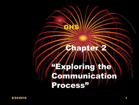 6/24/20161 Chapter 2 “Exploring the Communication Process” OHS.