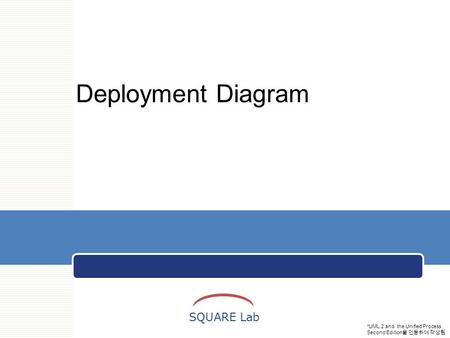 OOS SQUARE SQUARE Lab Deployment Diagram *UML 2 and the Unified Process Second Edition 을 인용하여 작성됨.