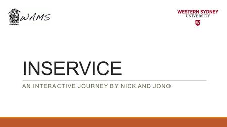 INSERVICE AN INTERACTIVE JOURNEY BY NICK AND JONO.