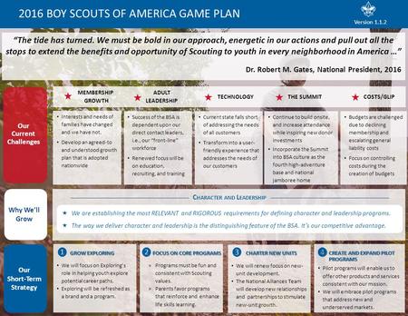 2016 BOY SCOUTS OF AMERICA GAME PLAN