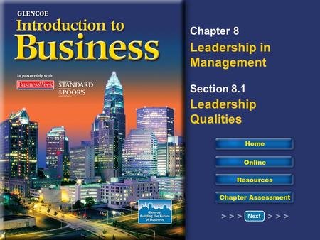 Read to Learn Define leadership. Describe the qualities of a leader. Name at least three ways in which an individual can develop leadership skills.