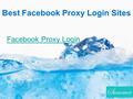 Best Facebook Proxy Login Sites