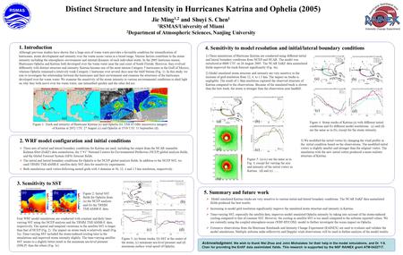 2. WRF model configuration and initial conditions  Three sets of initial and lateral boundary conditions for Katrina are used, including the output from.