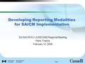 Page 1 3rd SAICM EU-JUSSCANZ Regional Meeting Paris, France February 12, 2008 Developing Reporting Modalities for SAICM Implementation.