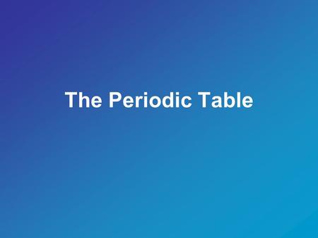 The Periodic Table. Describe the Periodic Table The periodic table is a chemistry reference It arranges all the known elements in a grid.