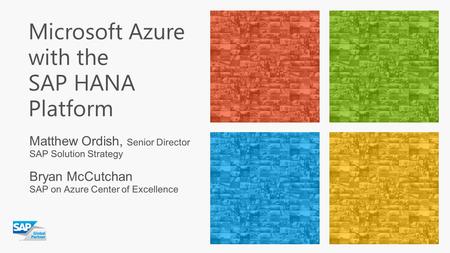 Microsoft Azure with the SAP HANA Platform