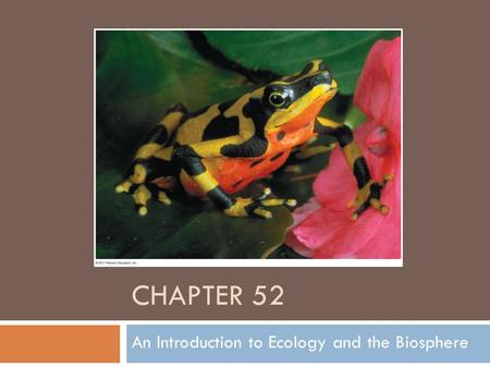 CHAPTER 52 An Introduction to Ecology and the Biosphere.