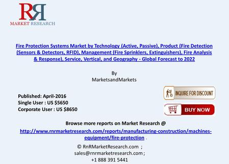 Fire Protection Systems Market is Growing at a CAGR of 10.1% from 2016 to 2022
